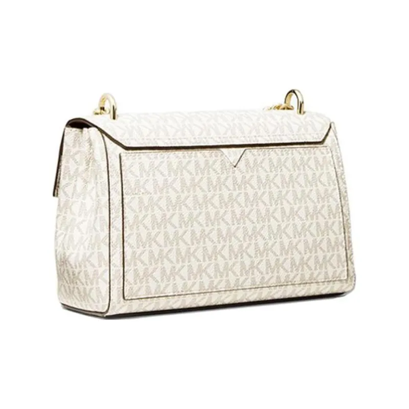MICHAEL KORS Canvas Shoulder Bag, Crossbody Bag Medium Size Women's Brown With Vanilla Monogram-1