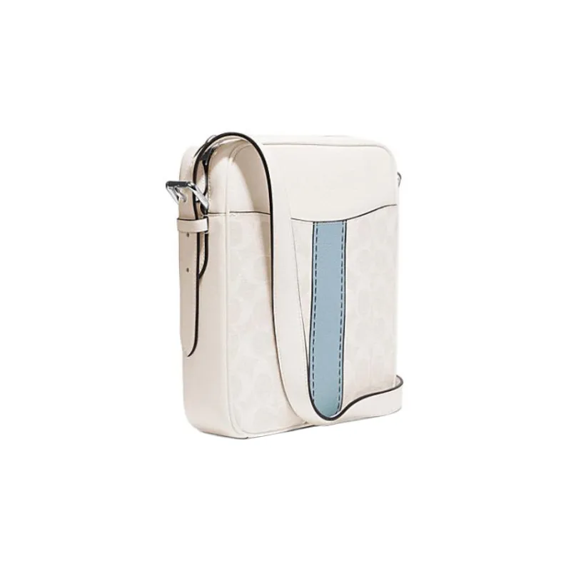 COACH Hudson Cow Leather Shoulder Bag, Crossbody Bag Small Size Men's White-1