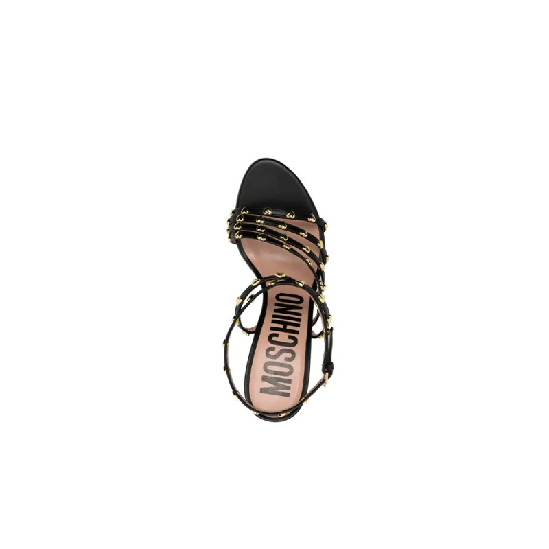 MOSCHINO One Strap Sandals 10.5cm Women's Black-3