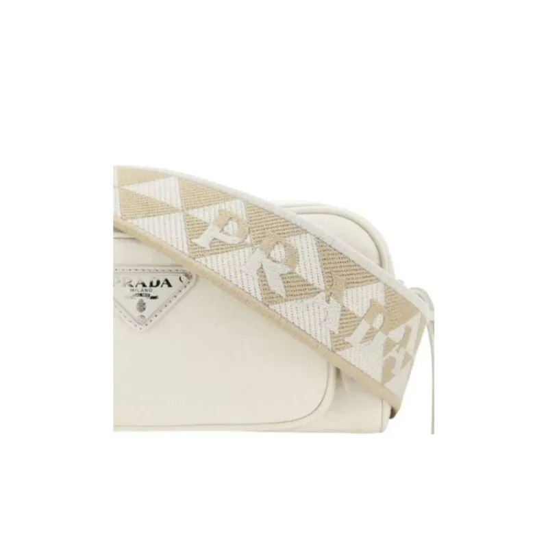 PRADA Nappa Leather Crossbody Bag Shoulder Bag Women's White-3