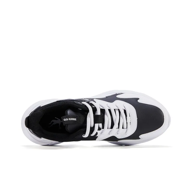 QIAODAN Anti Slip And Wear Resistant Lightweight Low Top Running Shoes Men's White Black-2