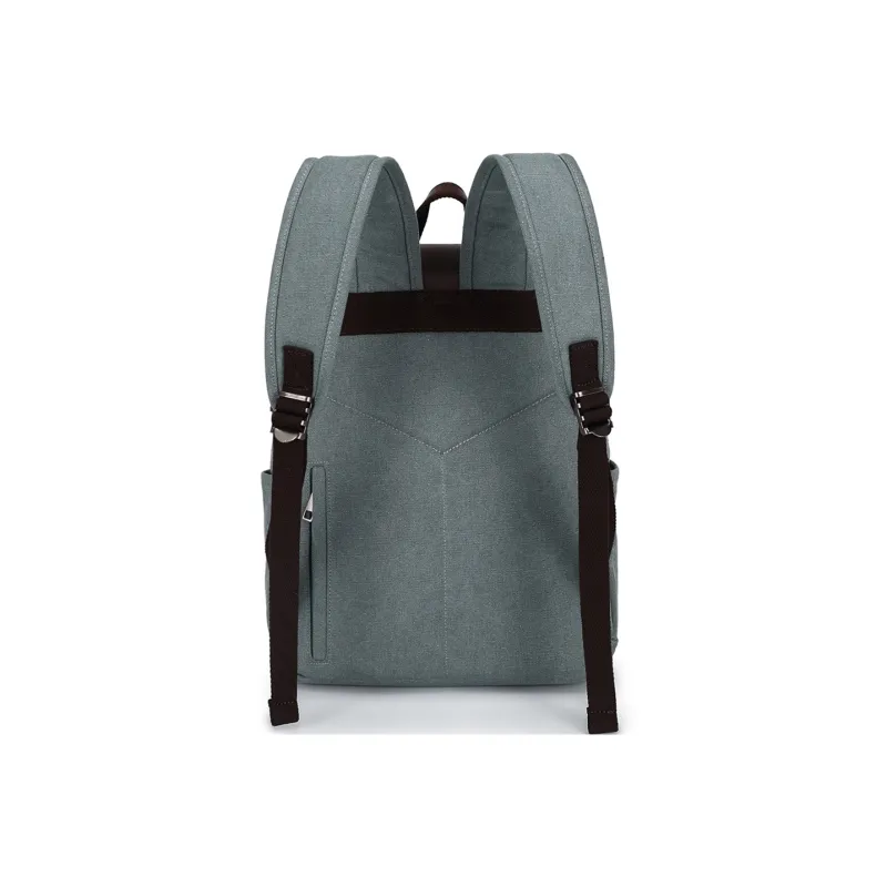 Slazenger Canvas With Top Grain Cow Leather Backpack Regular Unisex Multicolor-16
