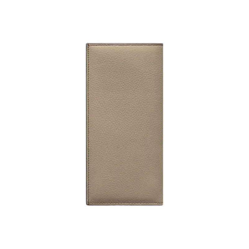 DIOR Grained Calfskin Upright Long Card Holder Wallet Men's Green-4