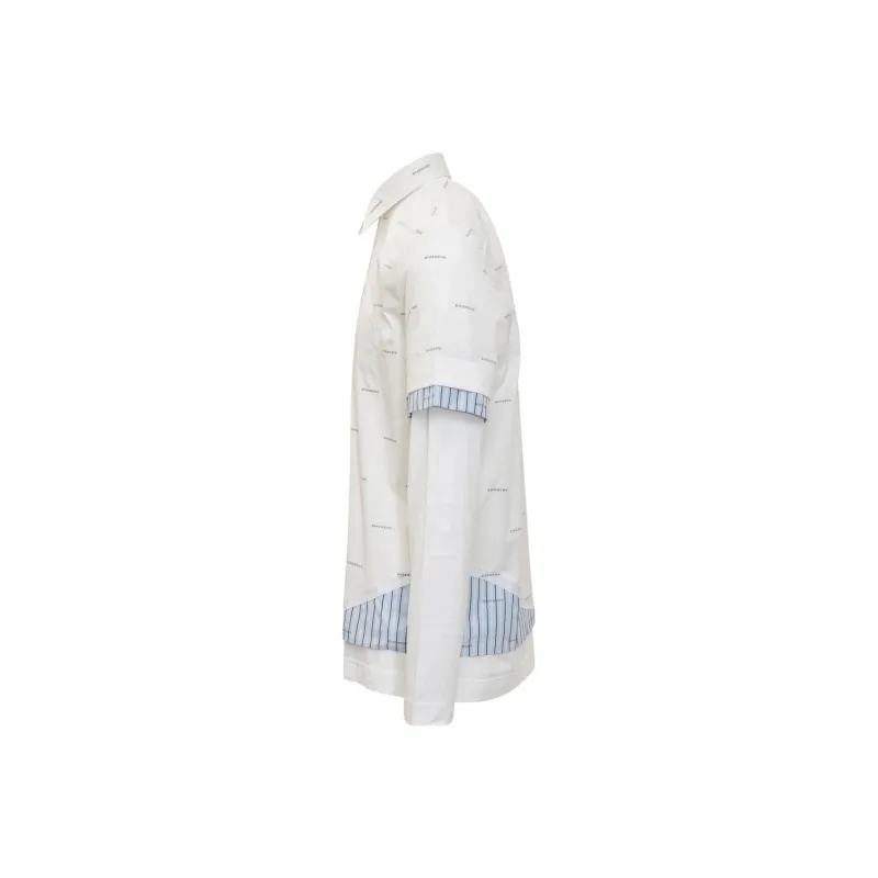 Givenchy All Over Logo Printed Double Layered Shirt-2