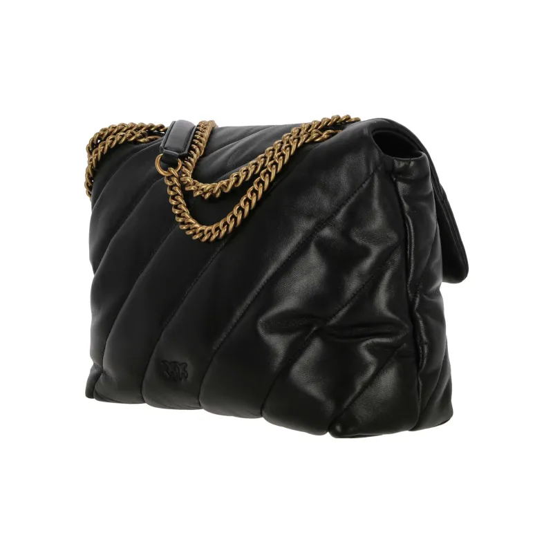 PINKO Cow Leather Square Bag Shoulder Bag Women's Black-2