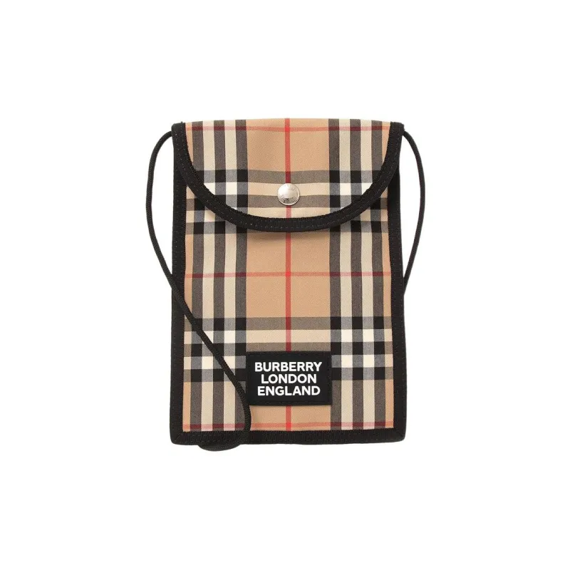 Burberry Vintage Cotton Shoulder Bag, Crossbody Bag, Cell Phone Pouch Unisex Archive Beige-2