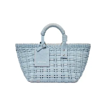 Balenciaga BISTRO Lambskin Handbag Regular Women's Light Blue