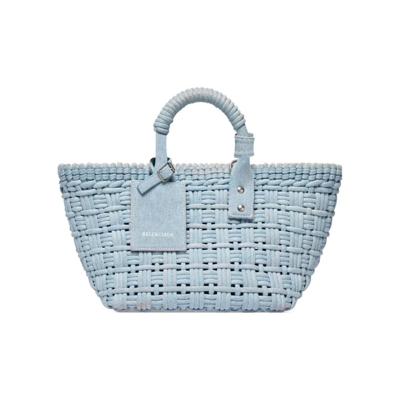 Balenciaga BISTRO Lambskin Handbag Regular Women's Light Blue-0