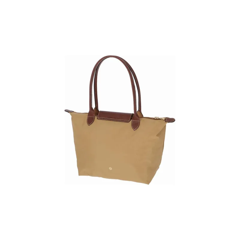LONGCHAMP Le Pliage Canvas With Leather Tote Bag Shopping Bag Canvas Bag Handbag Shoulder Bag Women's Brown-2