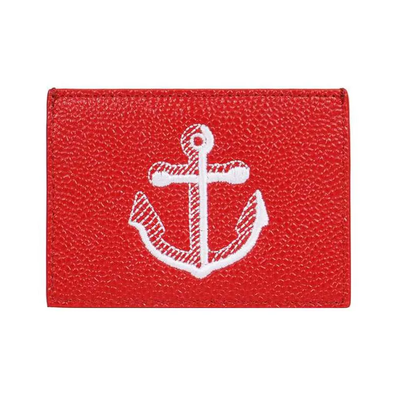 THOM BROWNE Logo Printed Striped Card Holder-1