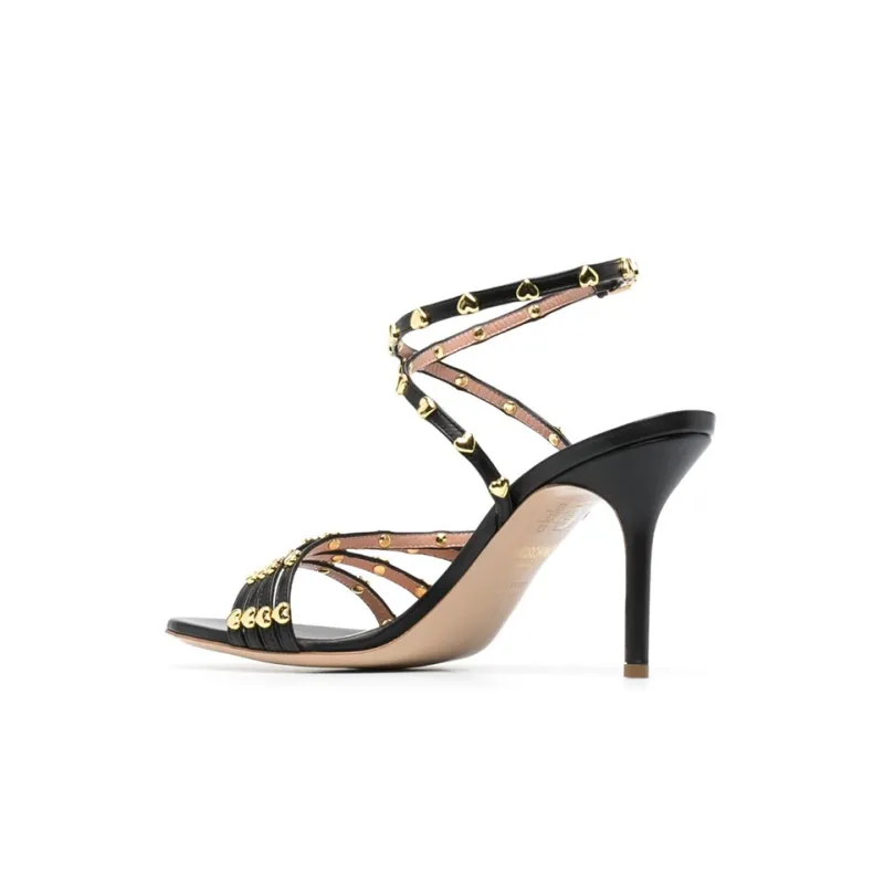 MOSCHINO One Strap Sandals 10.5cm Women's Black-4