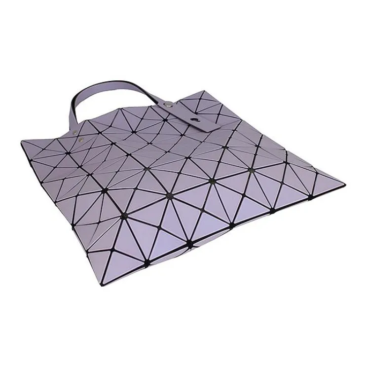 ISSEY MIYAKE PVC Tote Bag, Shopping Bag, Laptop Bag, One Shoulder Handbag Medium Size Women's Violet-4