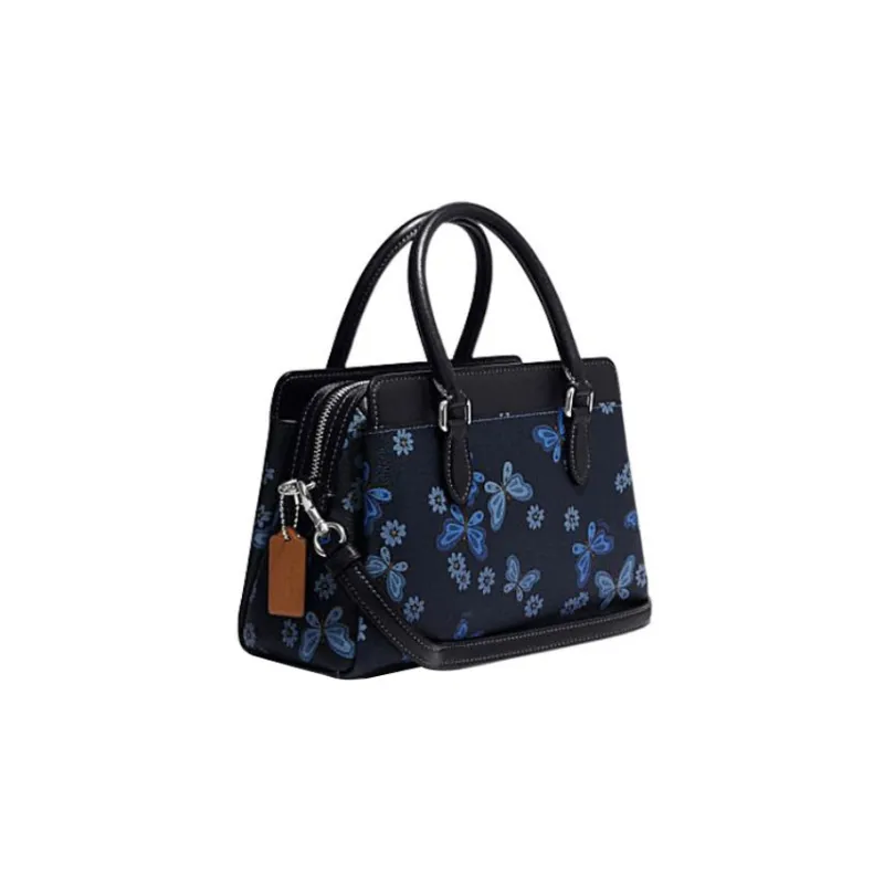 COACH Darcie Cow Leather Shoulder Bag Crossbody Bag Handbag Mini Women's Black Blue-1