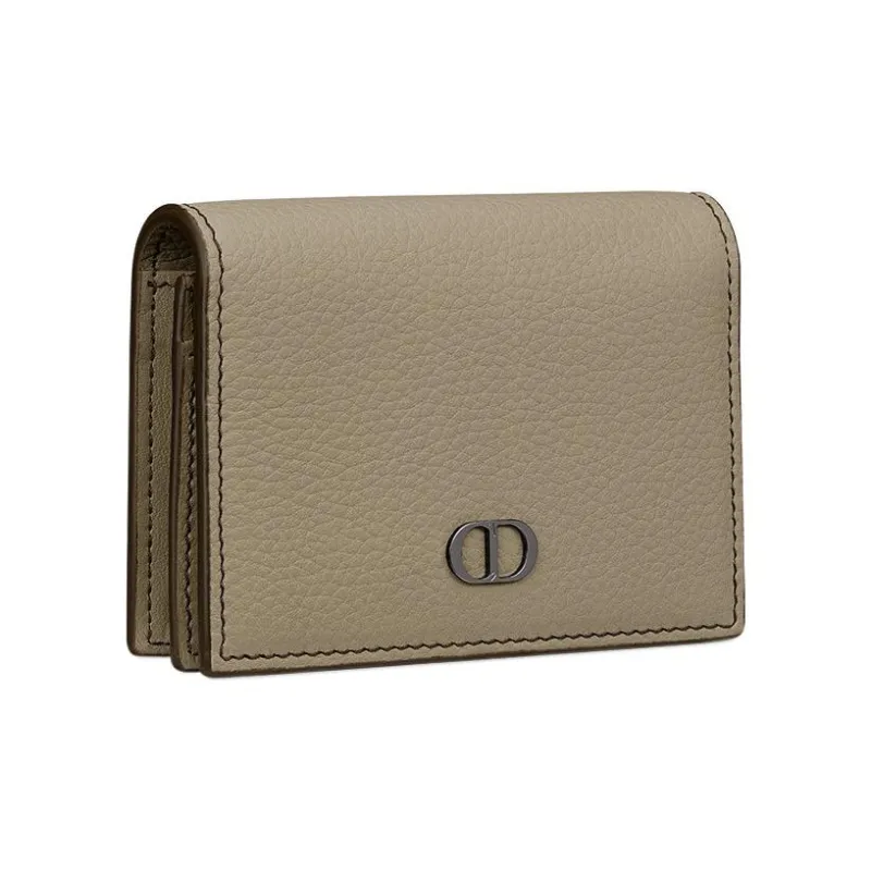 DIOR Grained Calfskin Business Card Holder Zero Wallet Card Holder Men's Green-1