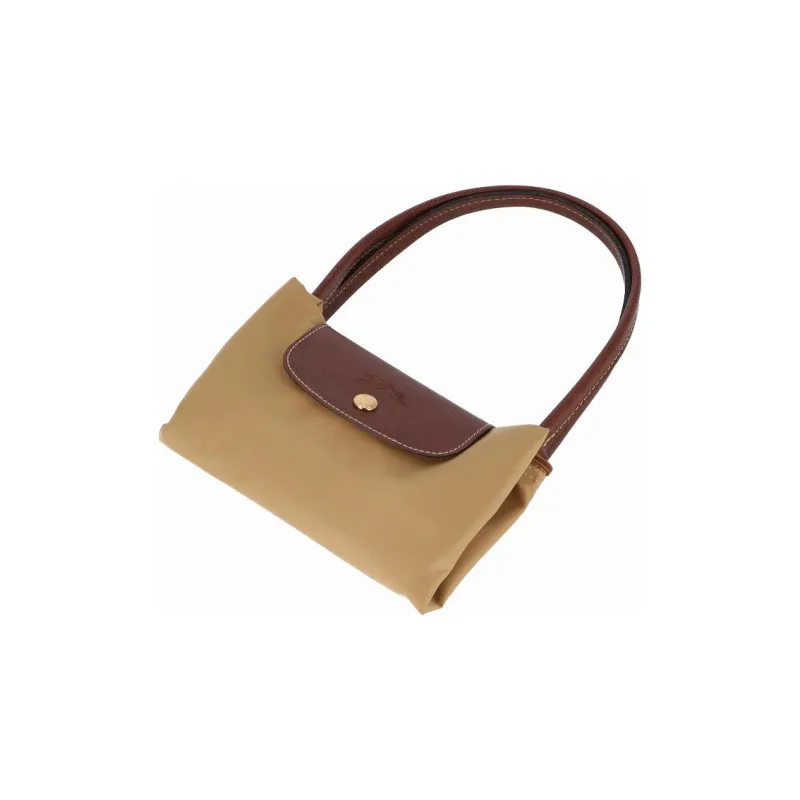 LONGCHAMP Le Pliage Canvas With Leather Tote Bag Shopping Bag Canvas Bag Handbag Shoulder Bag Women's Brown-4