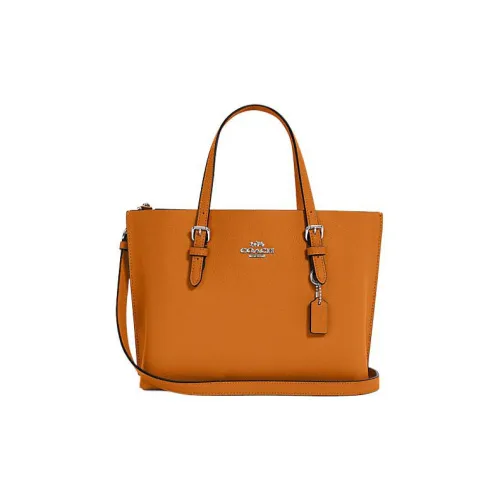 COACH Mollie Cow Leather Tote Bag Shopping Bag Shoulder Bag Crossbody Bag Medium Size Women's Orange
