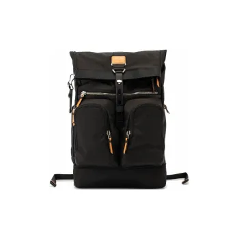 TUMI Alpha Bravo Nylon And Leather Business Backpack Large Size Men's Black