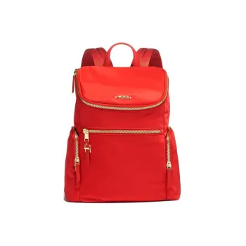 TUMI Voyageur Nylon Travel Bags Backpack Large Size Women's Persimmon Red