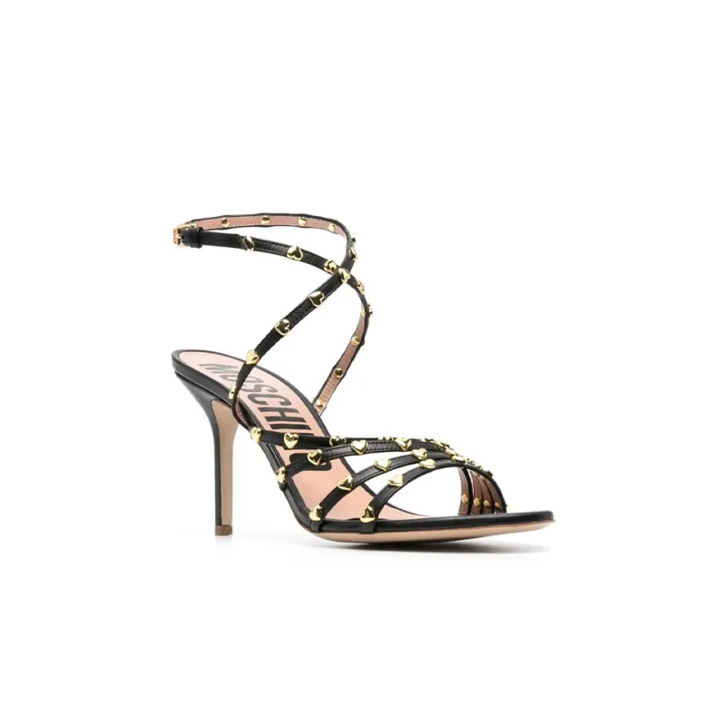 MOSCHINO One Strap Sandals 10.5cm Women's Black-2