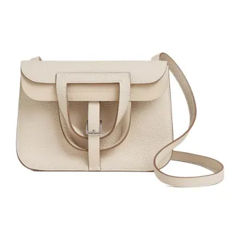 HERMES Halzan Togo Calfskin Horse Shoe Bag Handbag Shoulder Bag Crossbody Bag Women's 10 Craie Milkshake White