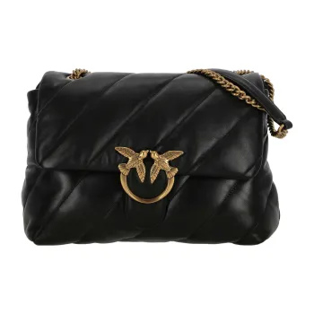 PINKO Cow Leather Square Bag Shoulder Bag Women's Black