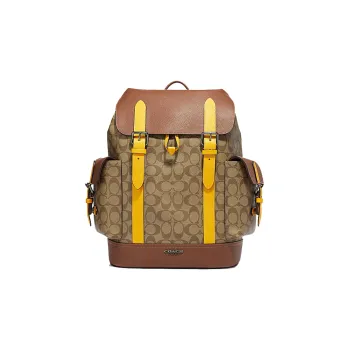 COACH Hudson With Cow Leather And PVC Backpack Tubas Unisex Brown