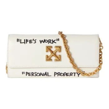 OFF WHITE Leather Shoulder Bag, Crossbody Bag, Wallet Women's White