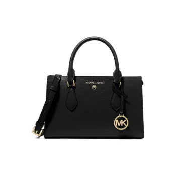 MICHAEL KORS Valerie Litchi Grain Pebbled Leather Handbag Small Size Women's Black