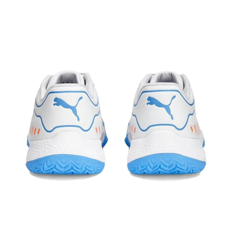 PUMA Smash Solar Rct Anti Slip Wear Resistant Low Top Tennis Shoes Unisex White Blue-3
