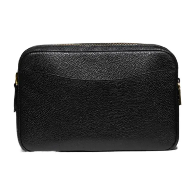 COACH Leather Camera Bag, Small Square Bag, Crossbody Bag, Shoulder Bag Women's Black-2