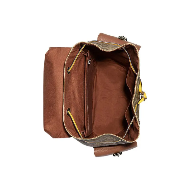 COACH Hudson With Cow Leather And PVC Backpack Tubas Unisex Brown-3