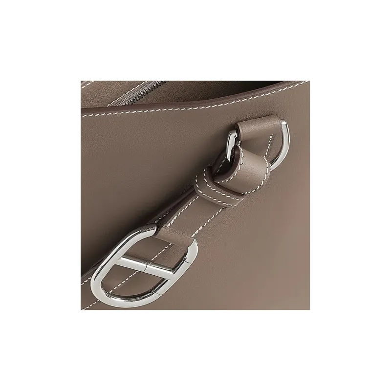 HERMES Swift Calfskin Wallet Women's 8C Gris Elephant Elephant Gray-3