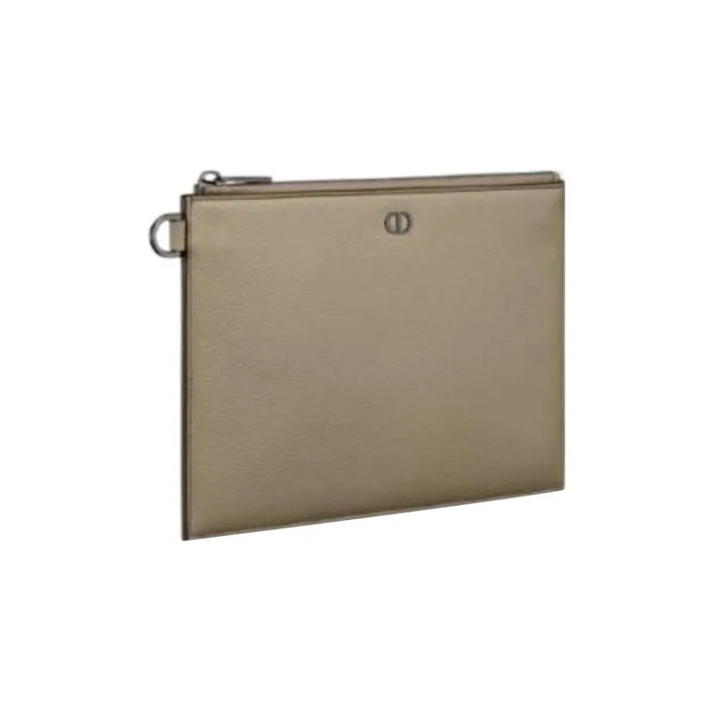 DIOR Cow Leather Wallets Clutches Men's Beige-1