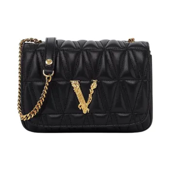 FANSIZHE Leather Shoulder Bag Women's Black