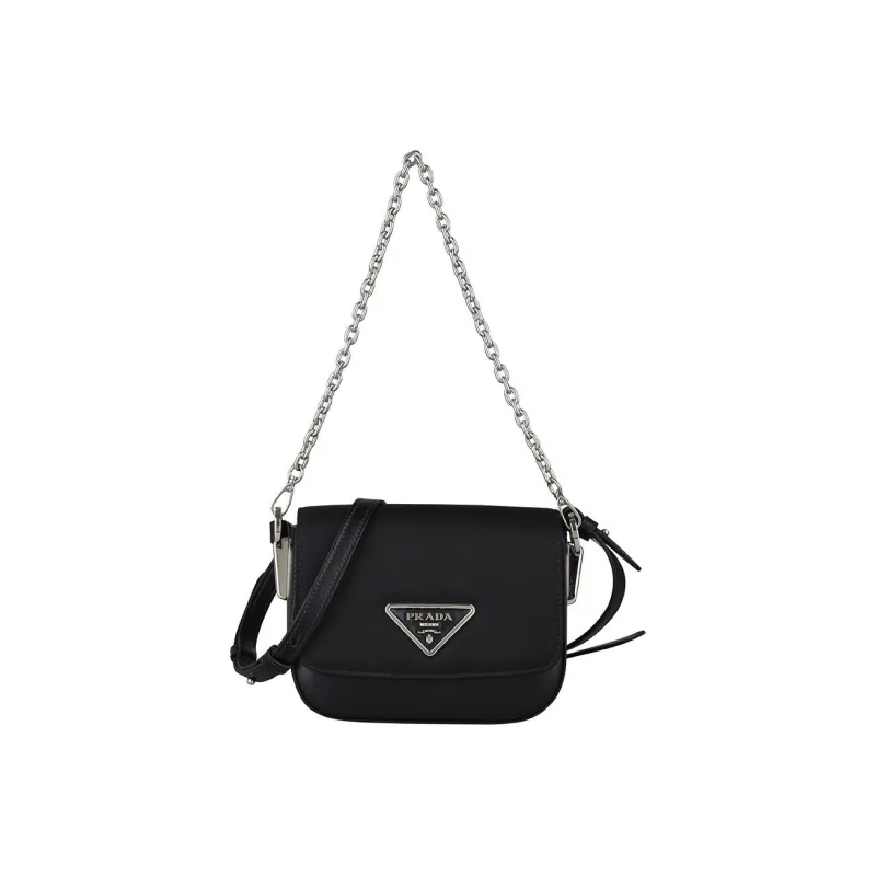 PRADA Fabric With Leather Crossbody Bag, Shoulder Bag Women's Black-1