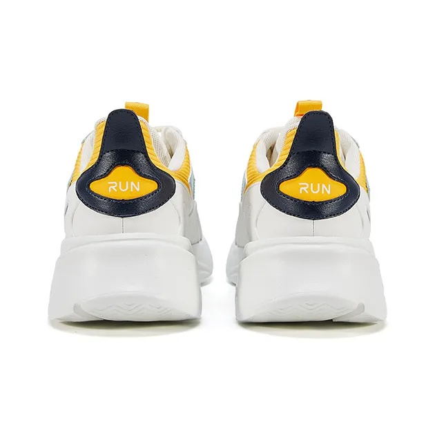 QIAODAN Low Top Running Shoes Men's White Blue Yellow-3
