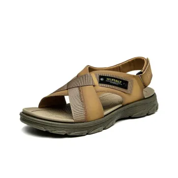 HLA Beach Sandals Men Black/Earth Yellow
