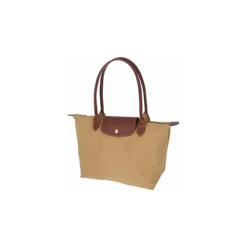 LONGCHAMP Le Pliage Canvas With Leather Tote Bag Shopping Bag Canvas Bag Handbag Shoulder Bag Women's Brown-1