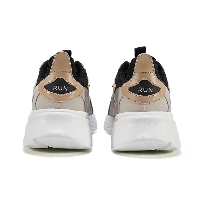 QIAODAN Anti Slip Wear Resistant Low Top Running Shoes Men's Beige Black Yellow-3