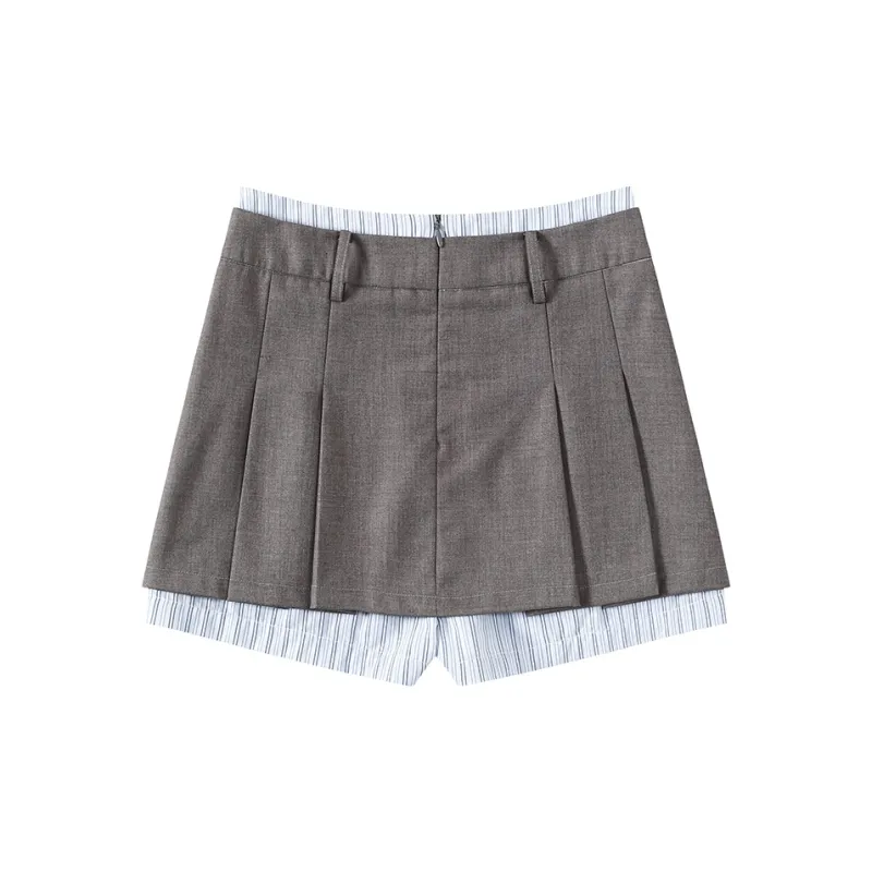 Umoumo Casual Short Skirts Women's Gray-1
