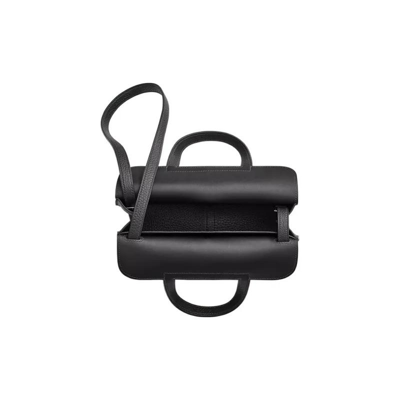 HERMES Halzan Leather Horseshoe Handbag, Crossbody Bag, Shoulder Bag Unisex-3