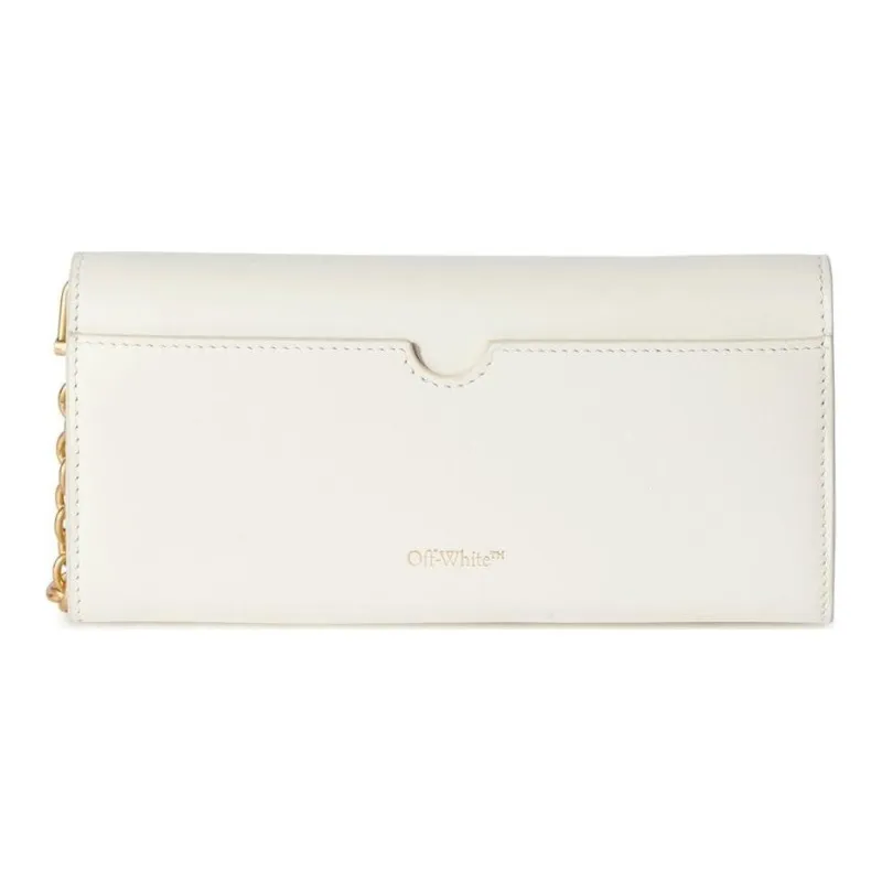 OFF WHITE Leather Shoulder Bag, Crossbody Bag, Wallet Women's White-1