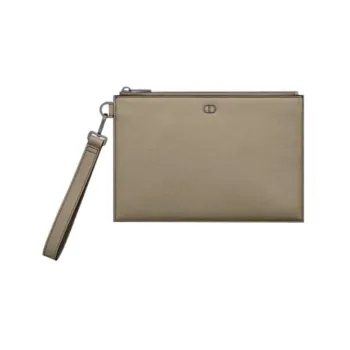 DIOR Cow Leather Wallets Clutches Men's Beige