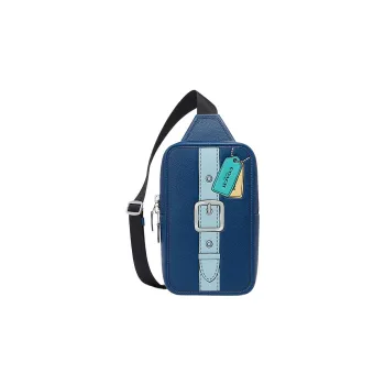 COACH Sullivan Cow Leather With Textile One Shoulder Crossbody Sling Bags Men's Blue