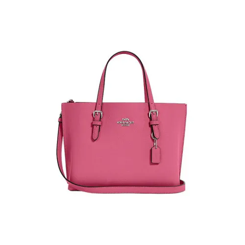 COACH Mollie Cow Leather Tote Bag Shopping Bag Handbag Shoulder Bag Crossbody Bag Medium Size Women's Rose Red