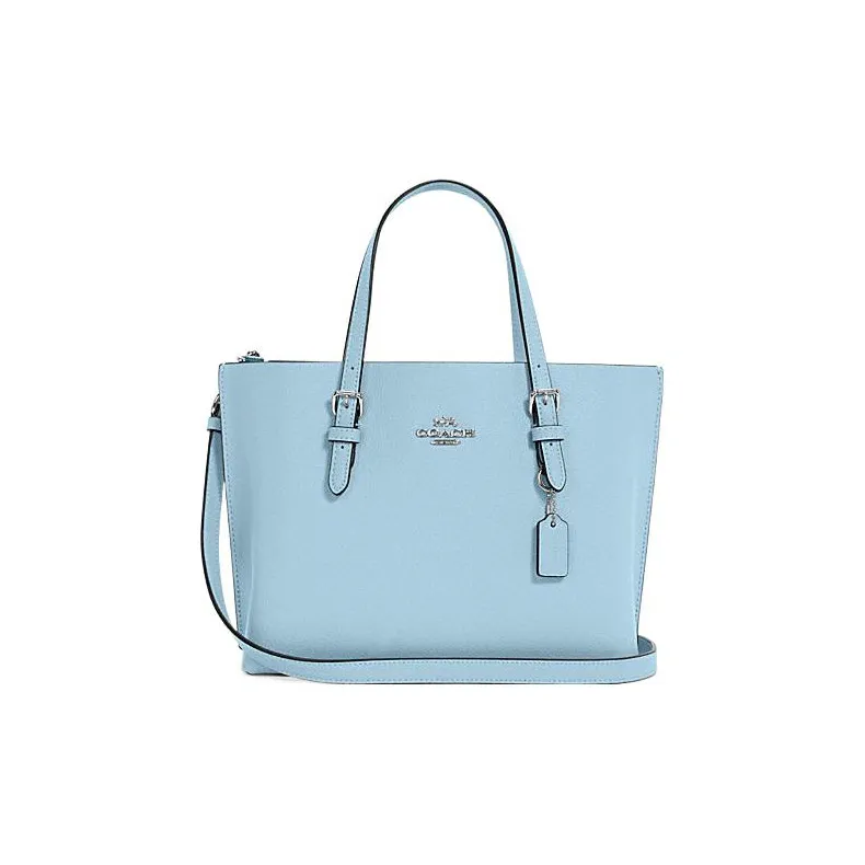 COACH Mollie Cow Leather Tote Bag, Shopping Bag, Handbag, Shoulder Bag, Crossbody Bag Medium Size Women's Sky Blue-0