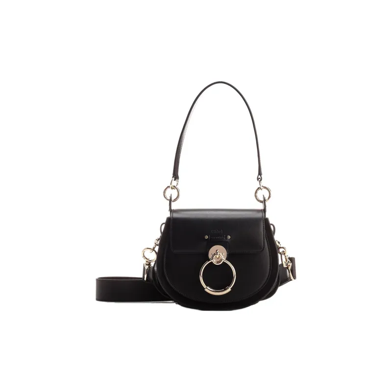 Chloe Calfskin Shoulder Bag Crossbody Bag Small Size Women's Black-1