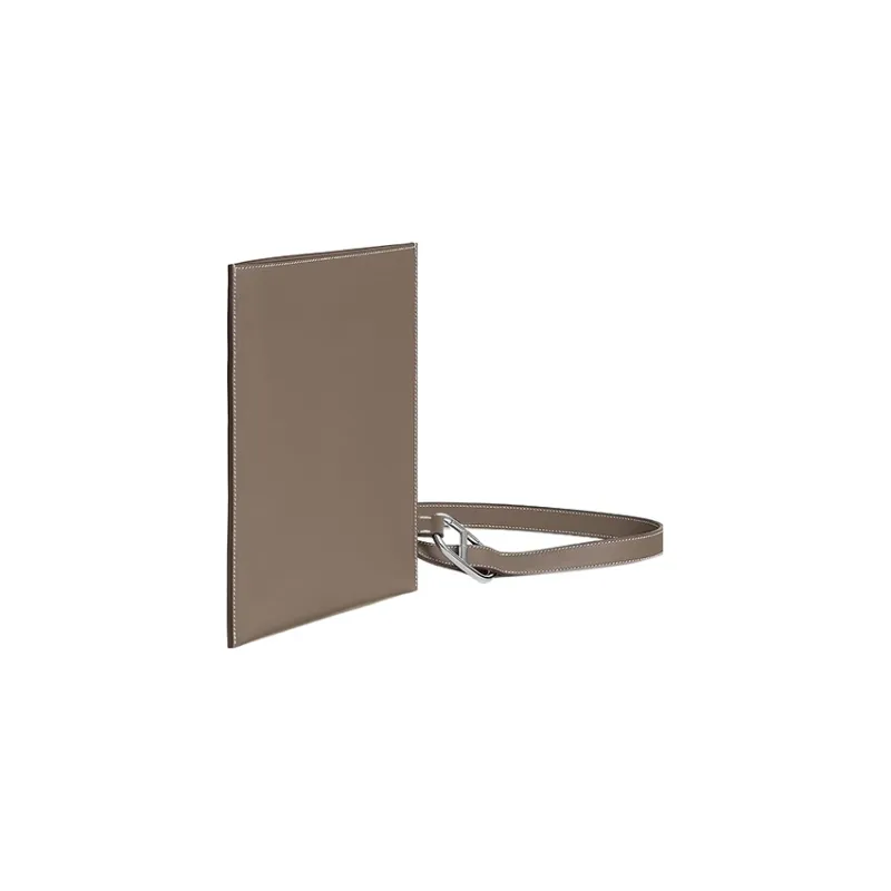 HERMES Swift Calfskin Wallet Women's 8C Gris Elephant Elephant Gray-1