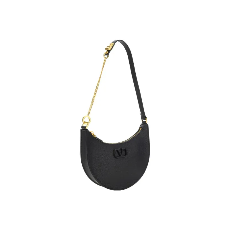 Valentino Vlogo Grained Calfskin HOBO Bag Shoulder Bags Handbags Regular Women's Black-1