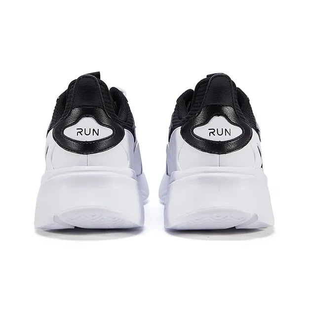 QIAODAN Anti Slip And Wear Resistant Lightweight Low Top Running Shoes Men's White Black-3